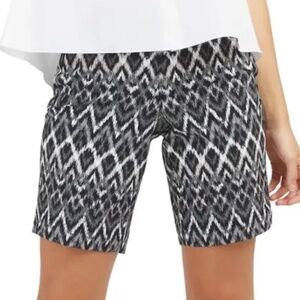 SPANX Black White Grey Ikat Print Sunshine Pill on Shorts Size XL